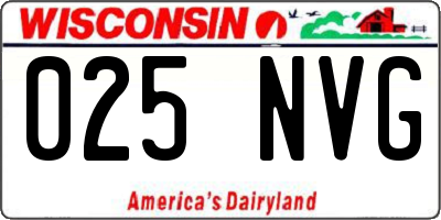 WI license plate 025NVG