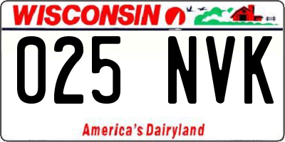 WI license plate 025NVK