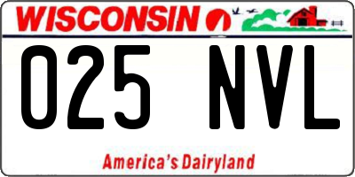 WI license plate 025NVL