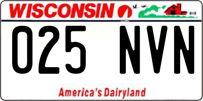 WI license plate 025NVN