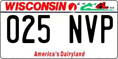 WI license plate 025NVP