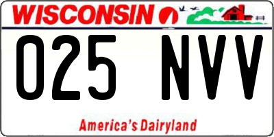 WI license plate 025NVV