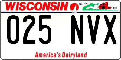 WI license plate 025NVX