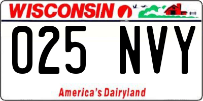 WI license plate 025NVY