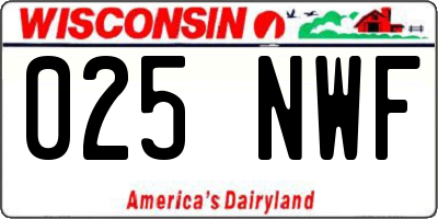 WI license plate 025NWF
