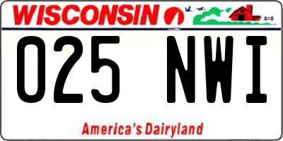 WI license plate 025NWI