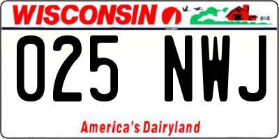 WI license plate 025NWJ