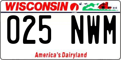 WI license plate 025NWM