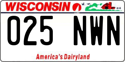 WI license plate 025NWN