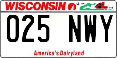 WI license plate 025NWY