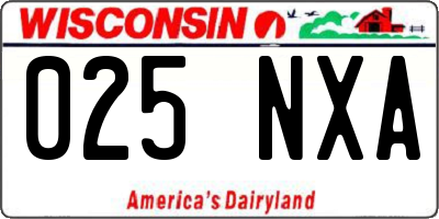 WI license plate 025NXA