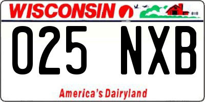 WI license plate 025NXB