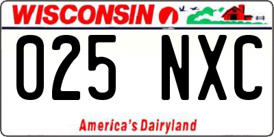 WI license plate 025NXC