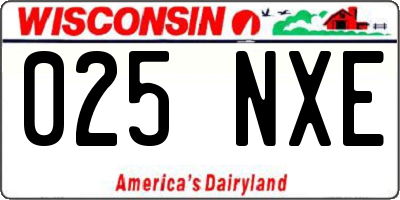 WI license plate 025NXE