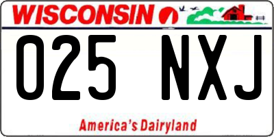 WI license plate 025NXJ