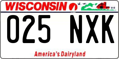 WI license plate 025NXK
