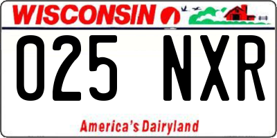 WI license plate 025NXR