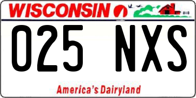 WI license plate 025NXS
