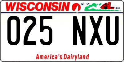 WI license plate 025NXU
