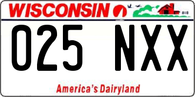 WI license plate 025NXX
