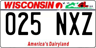 WI license plate 025NXZ