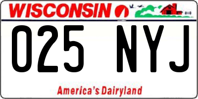 WI license plate 025NYJ