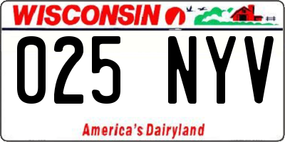 WI license plate 025NYV