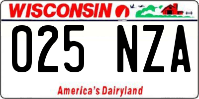 WI license plate 025NZA