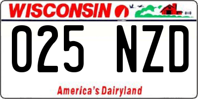 WI license plate 025NZD