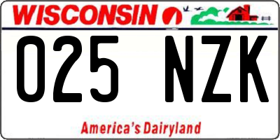 WI license plate 025NZK