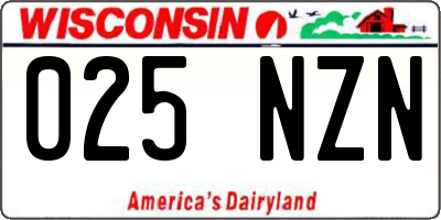 WI license plate 025NZN