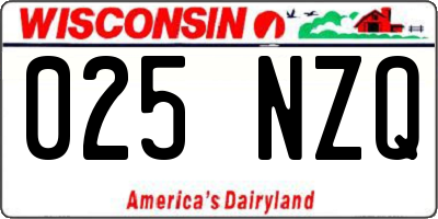 WI license plate 025NZQ