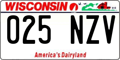 WI license plate 025NZV