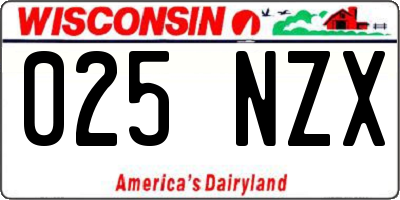 WI license plate 025NZX