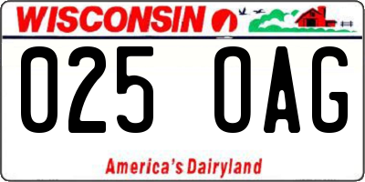 WI license plate 025OAG