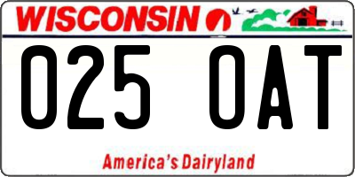 WI license plate 025OAT