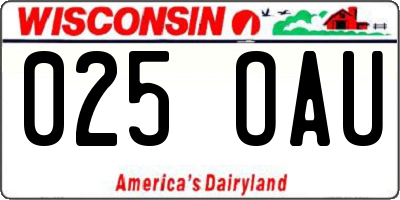 WI license plate 025OAU