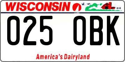 WI license plate 025OBK