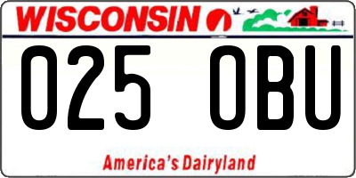 WI license plate 025OBU