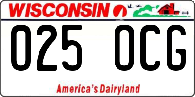 WI license plate 025OCG