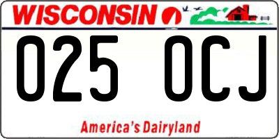 WI license plate 025OCJ