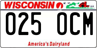 WI license plate 025OCM