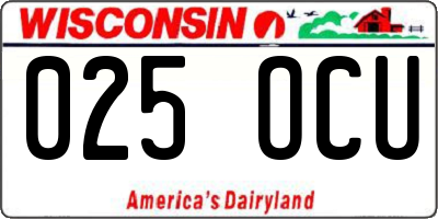 WI license plate 025OCU