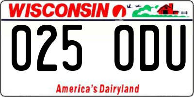 WI license plate 025ODU