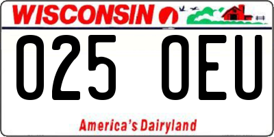 WI license plate 025OEU