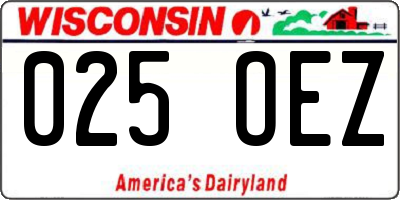 WI license plate 025OEZ