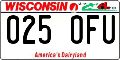 WI license plate 025OFU