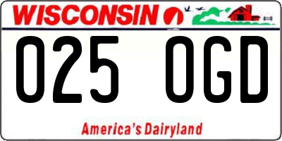 WI license plate 025OGD