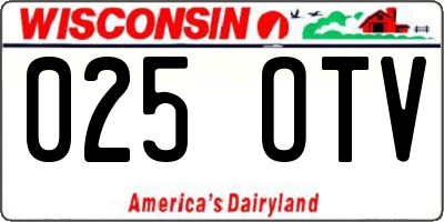 WI license plate 025OTV