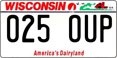 WI license plate 025OUP